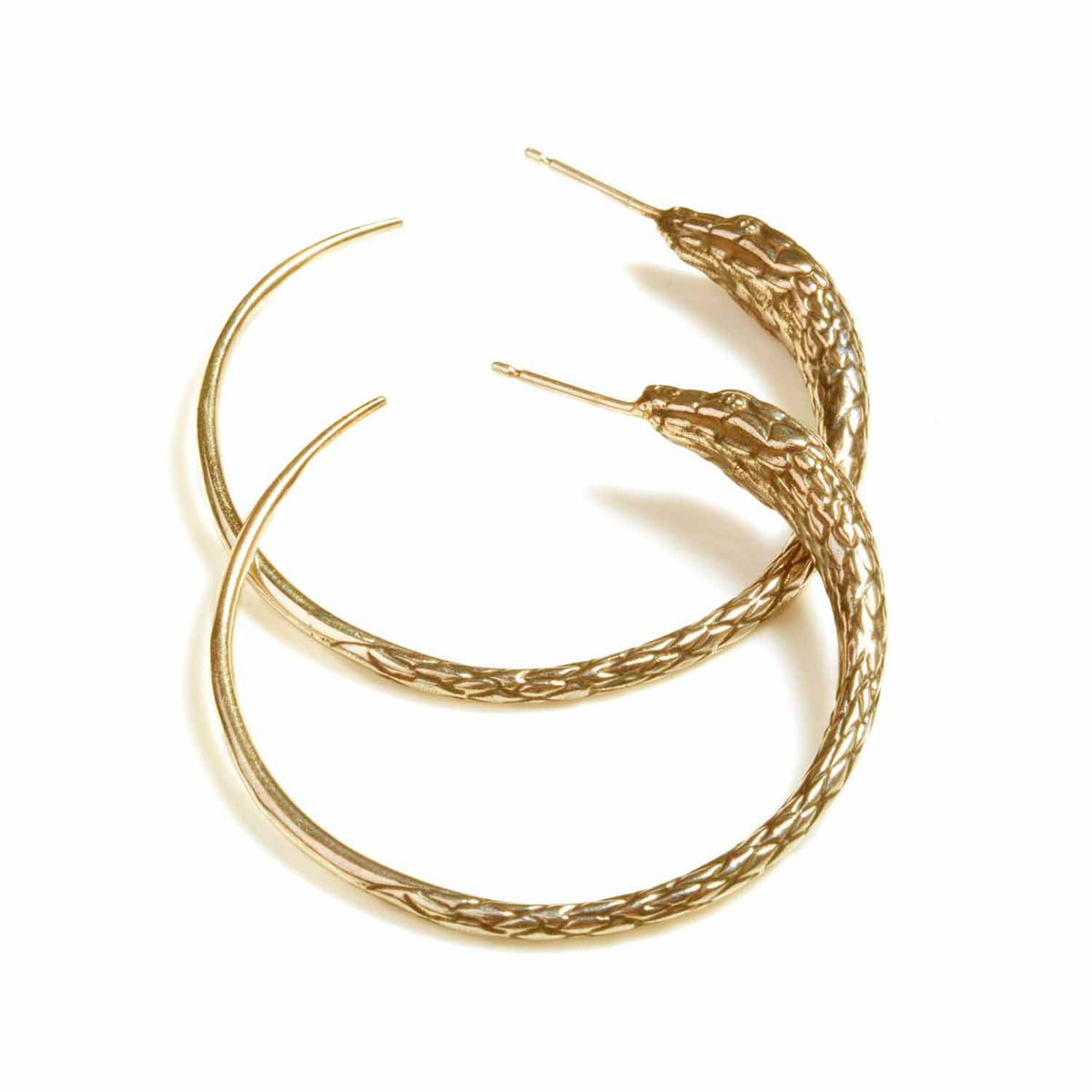 Ouroboros Snake Hoops Large Gold