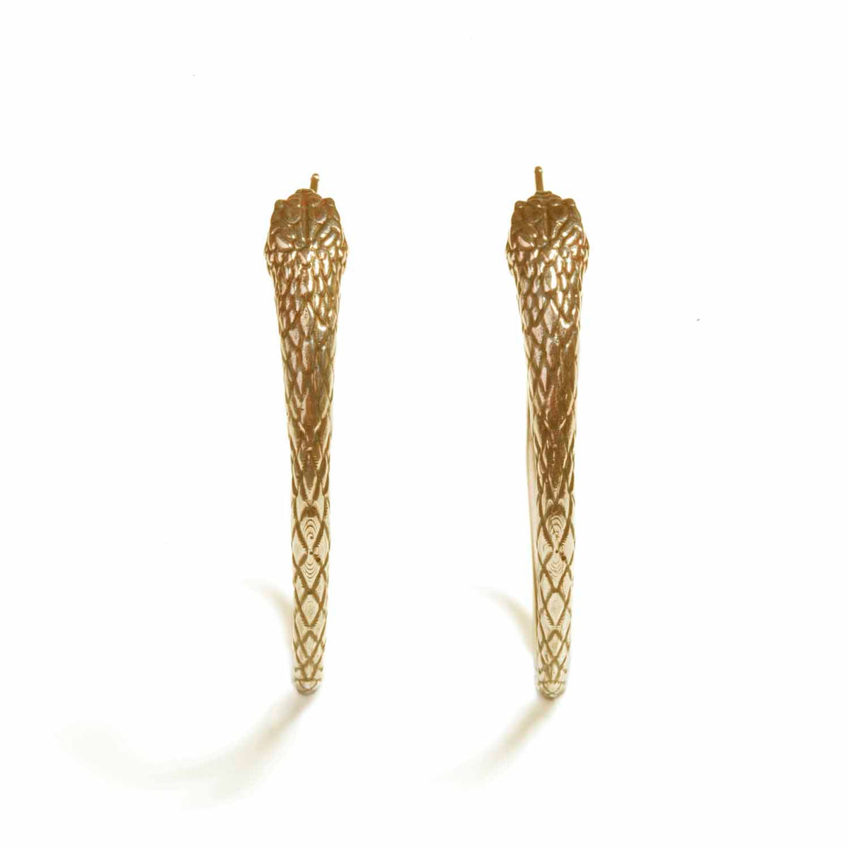 Ouroboros Snake Hoops Large Gold