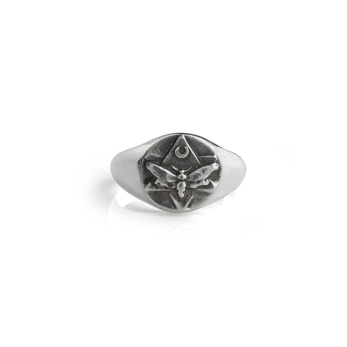 Lunar Pinky Signet Ring Silver
