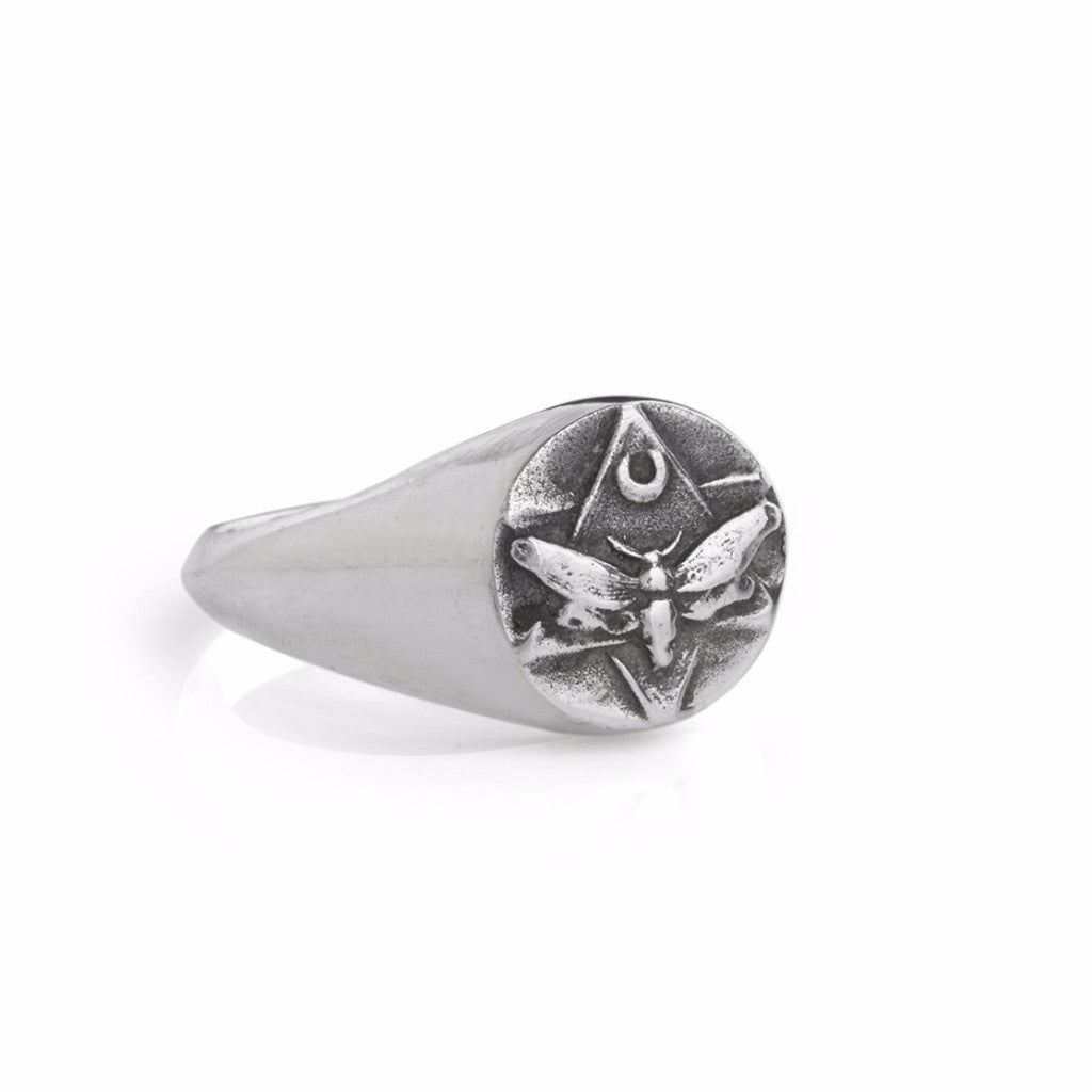 Lunar Pinky Signet Ring Silver