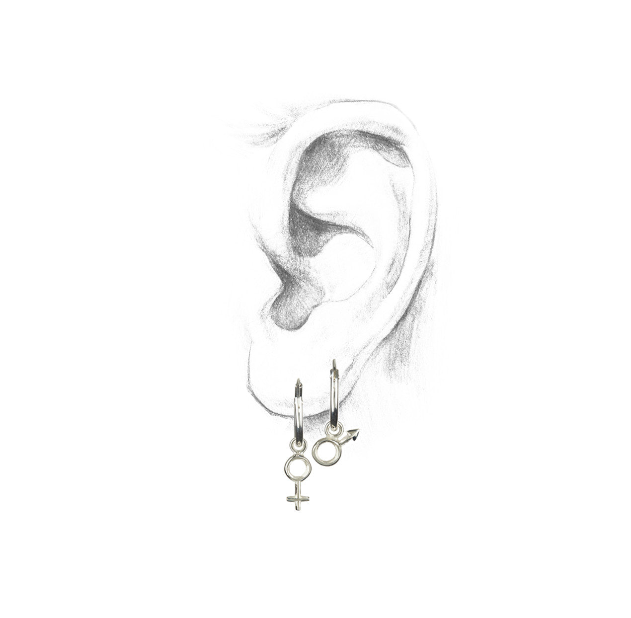 Seven Planetary Metals - Venus Hoop - Silver