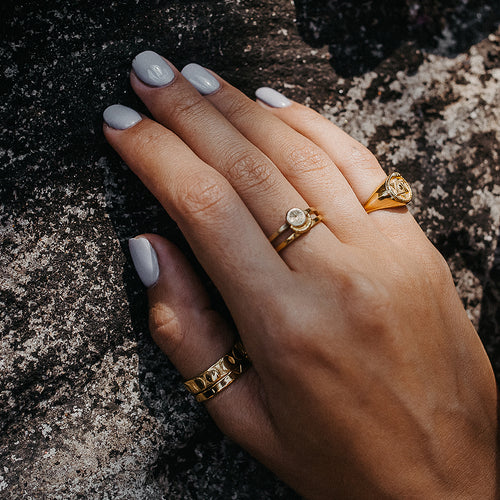 Moon Phases Band Ring Gold Rachel Entwistle
