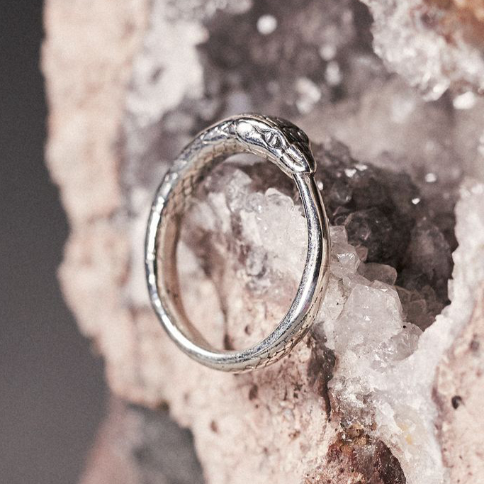 Ouroboros Snake Ring Silver Large