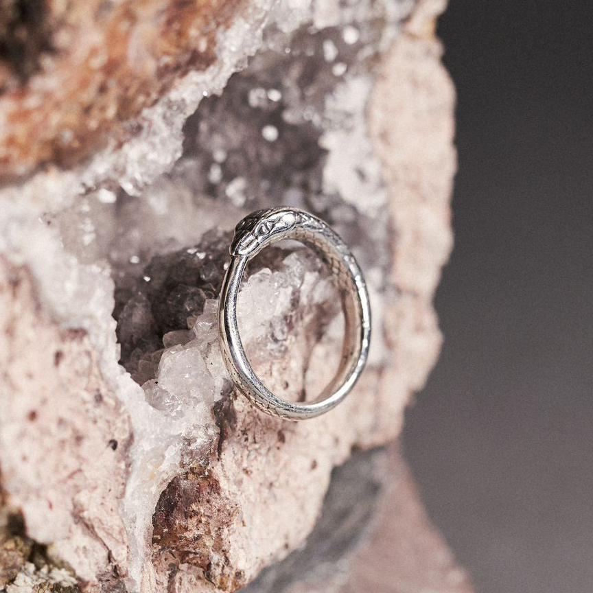 Ouroboros Snake Ring Silver Large