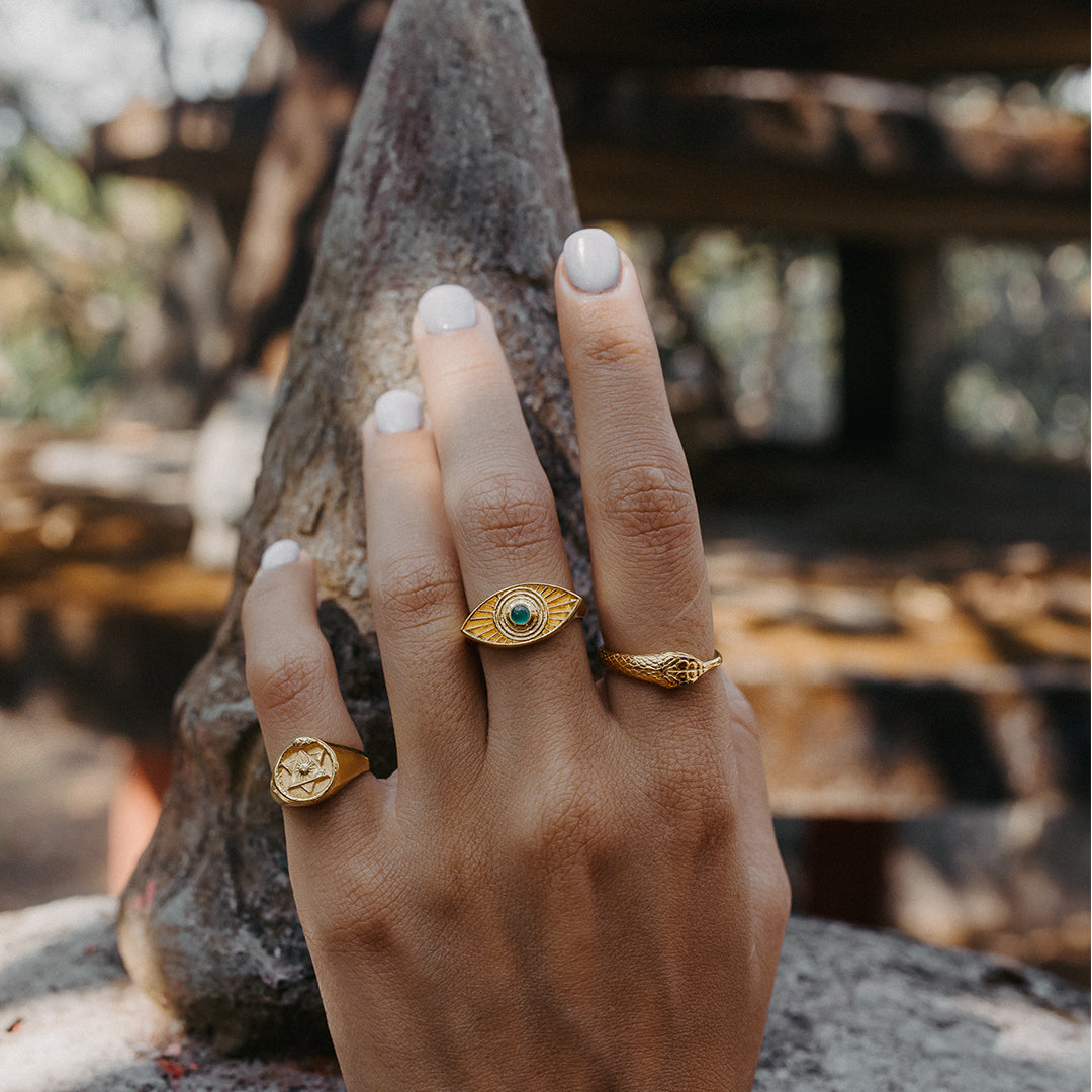 Ouroboros Snake Ring Gold