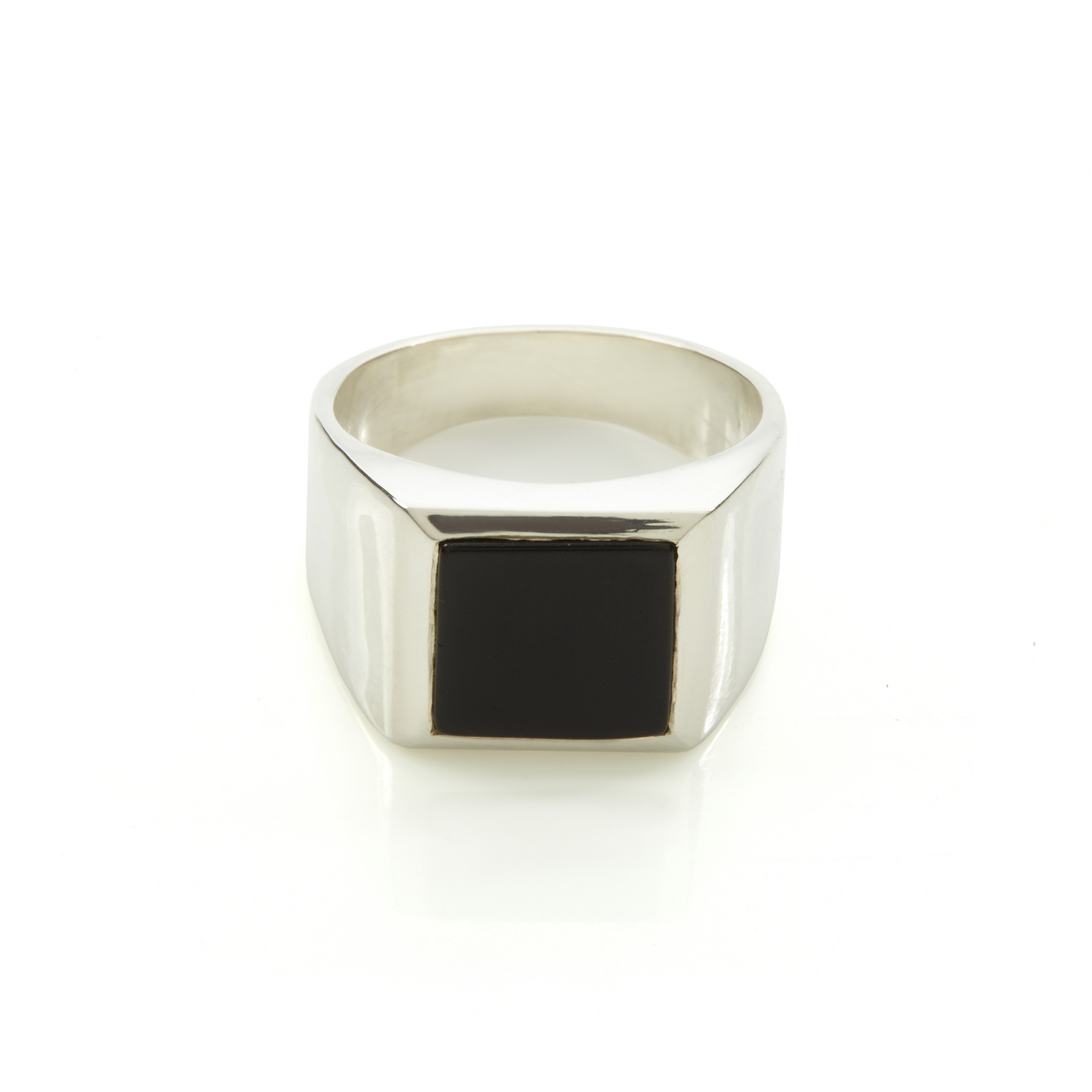 Plato Onyx Ring Silver