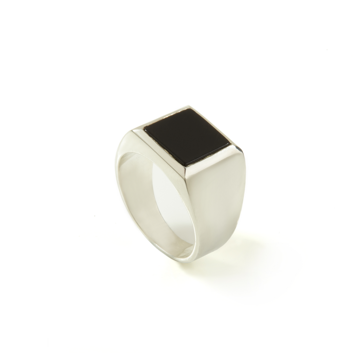 Plato Onyx Ring Silver