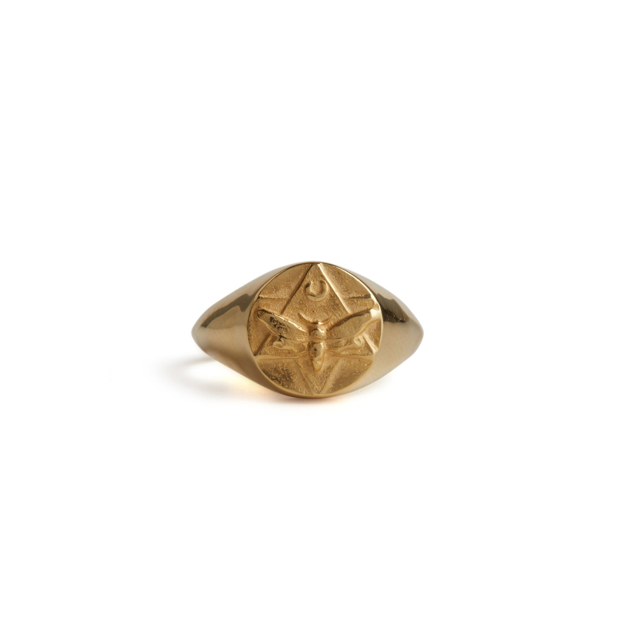 The Lunar Pinky Signet Ring Gold