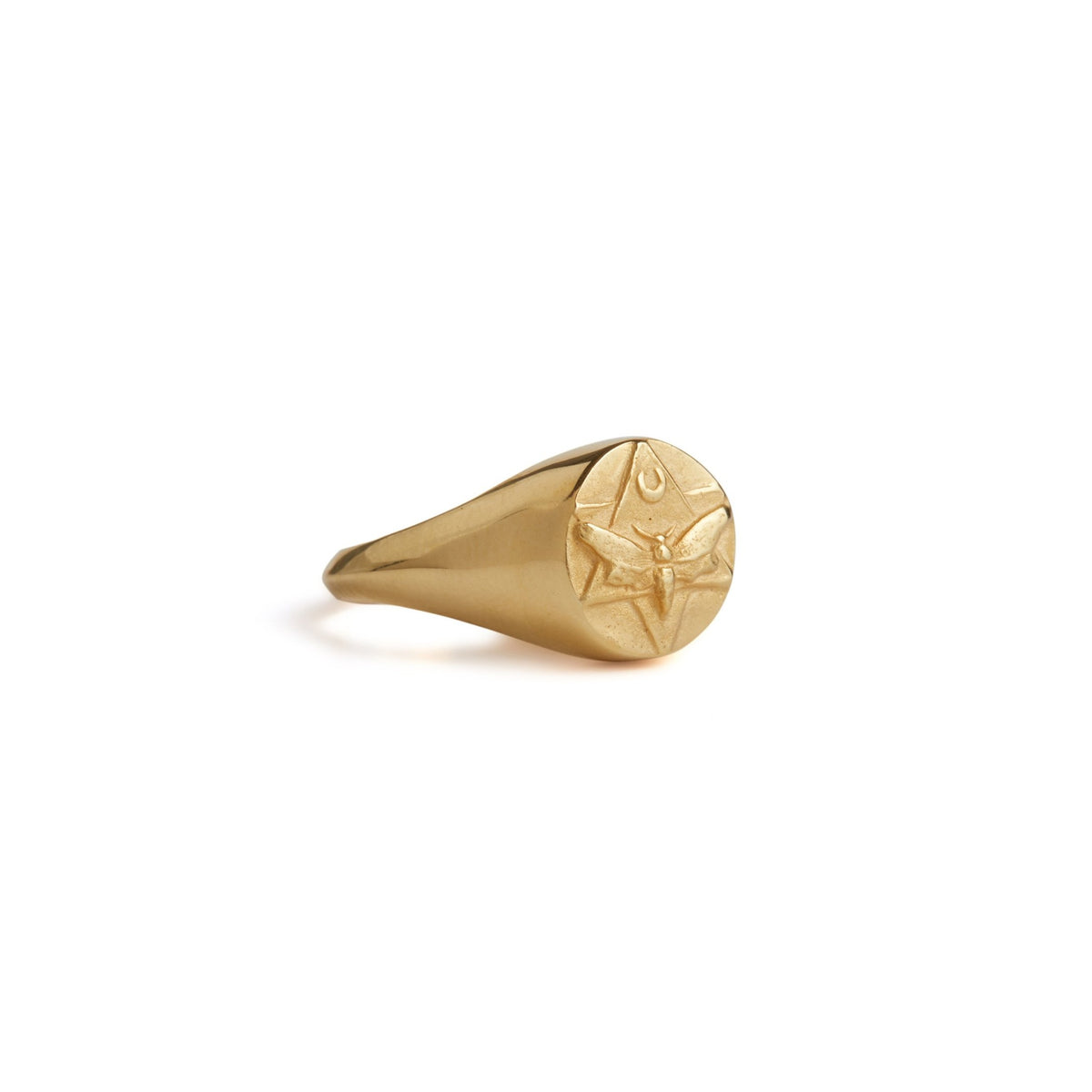 Lunar Pinky Signet Ring Gold