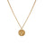Lunar Coin Necklace with Emeralds Solid Gold