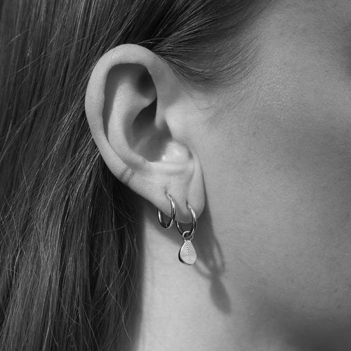 Apollo Black Onyx Mini Hoop Earrings Silver Rachel Entwistle
