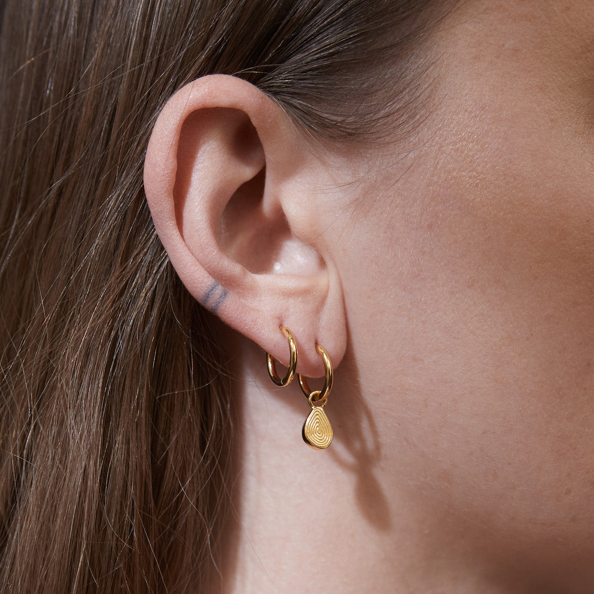 Apollo Green Onyx Mini Hoop Earrings Gold