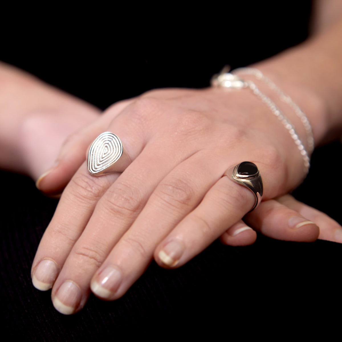 Apollo Pinky Ring Silver - Black Onyx