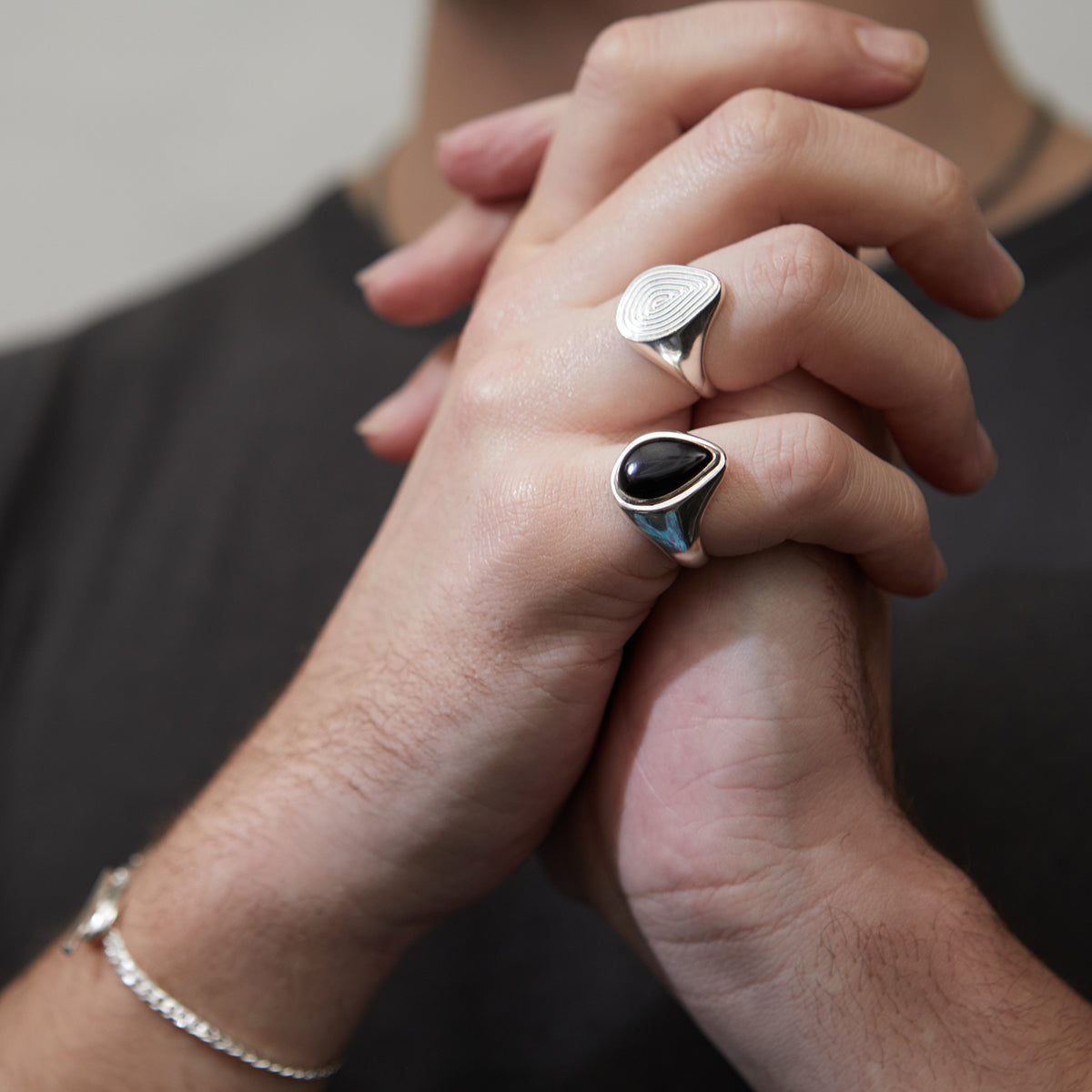 Apollo Signet Ring Silver - Black Onyx