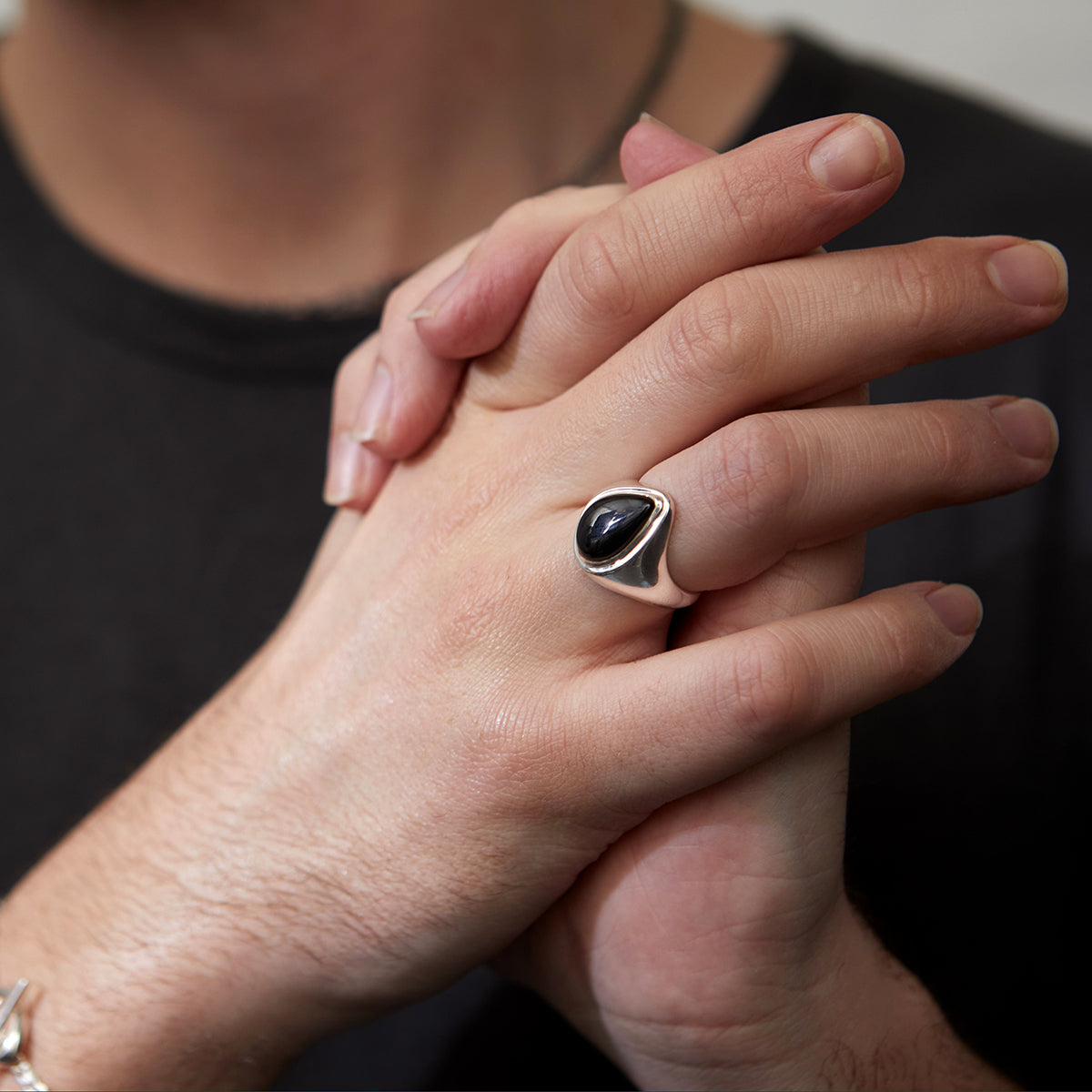 Apollo Signet Ring Silver - Black Onyx
