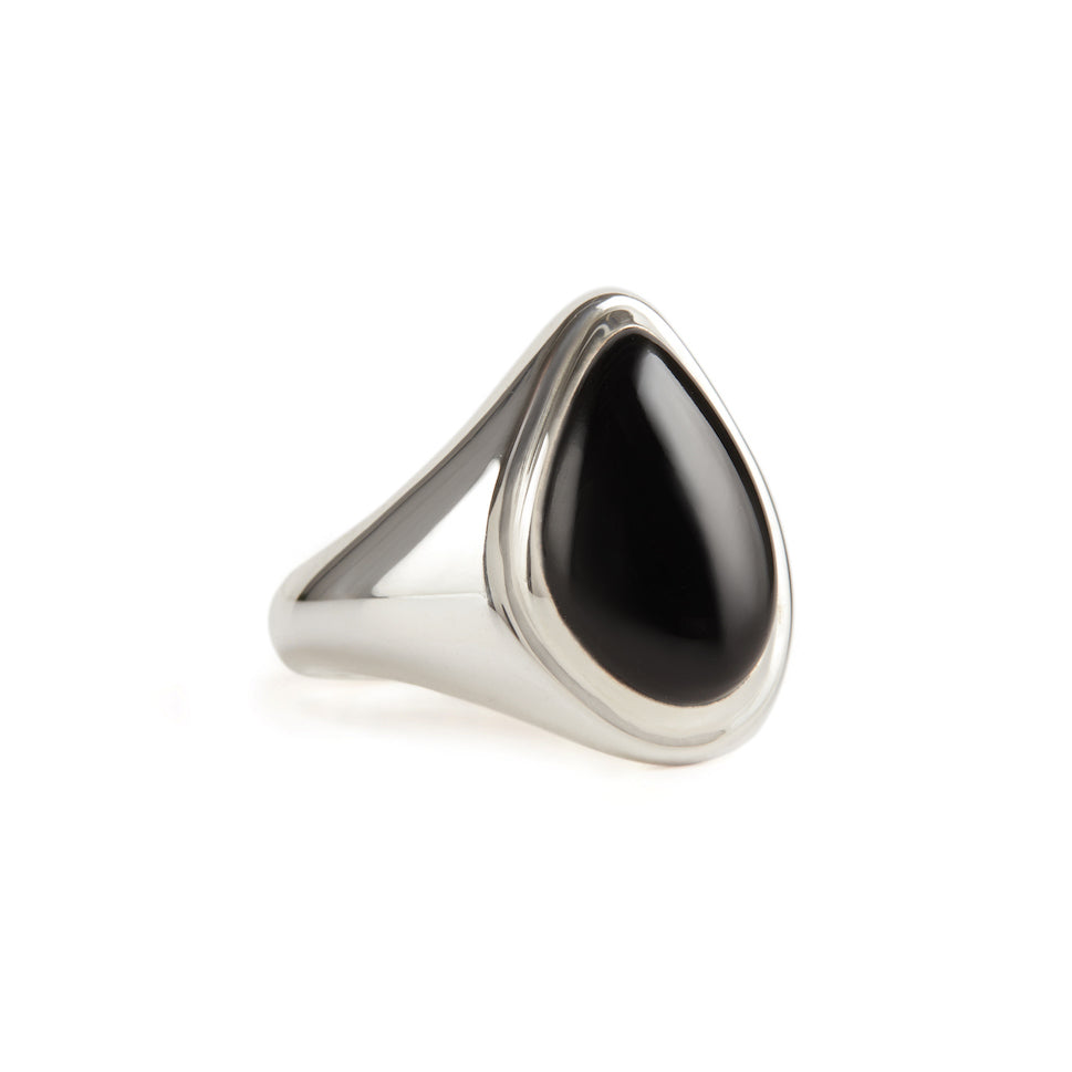Apollo Signet Ring Silver - Black Onyx