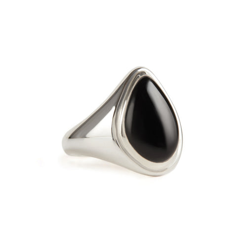 Apollo Signet Ring Silver - Black Onyx Rachel Entwistle