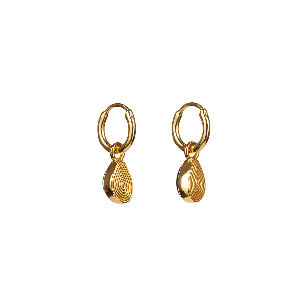 Apollo Green Onyx Mini Hoop Earrings Gold