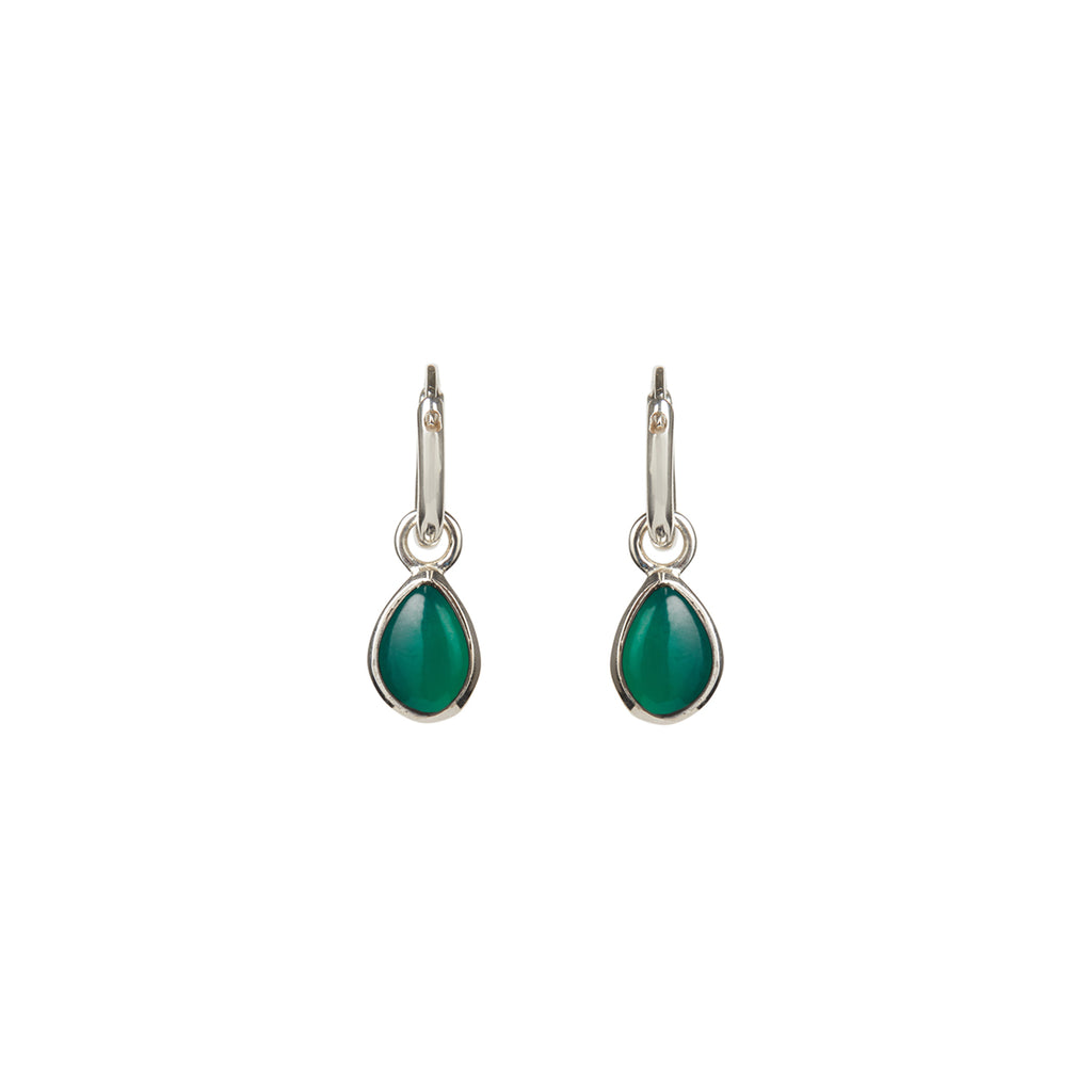Apollo Onyx Mini Hoop Earrings Silver