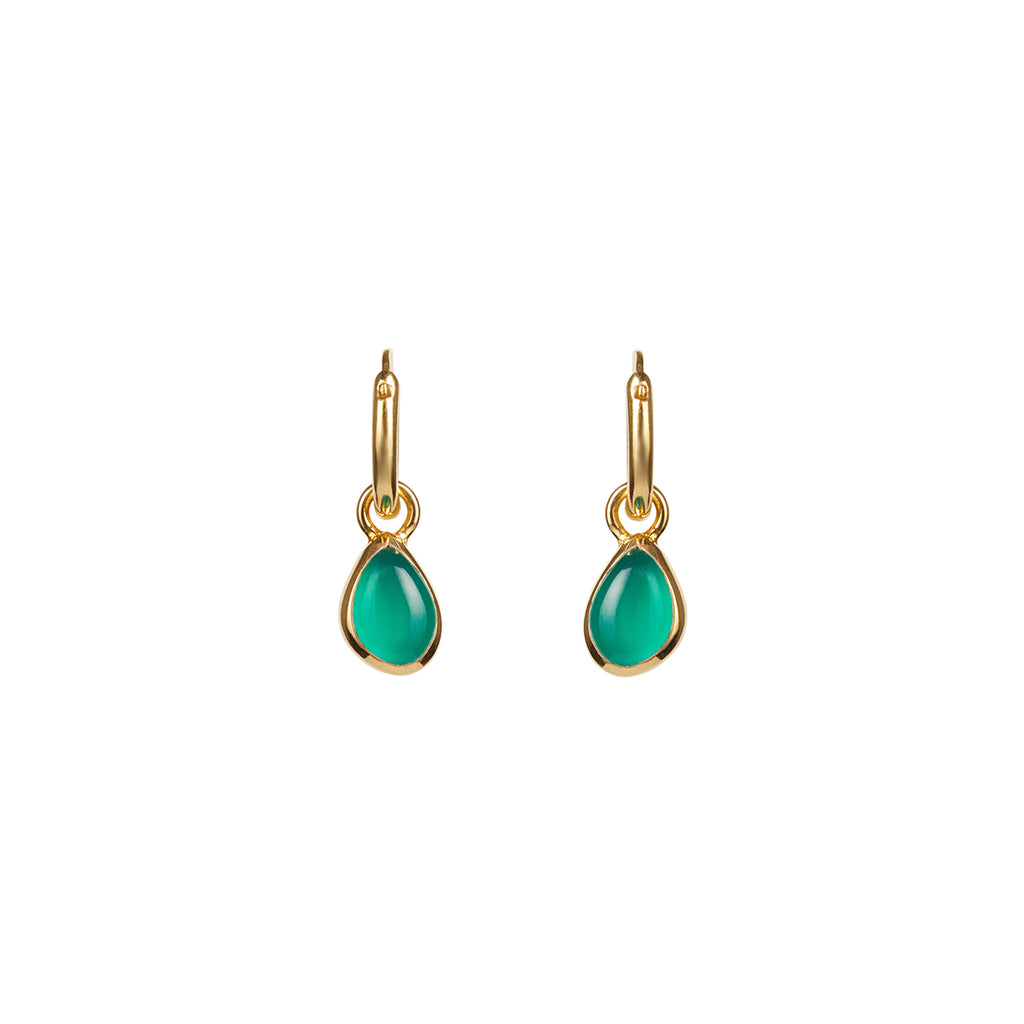 Apollo Onyx Mini Hoop Earrings Gold