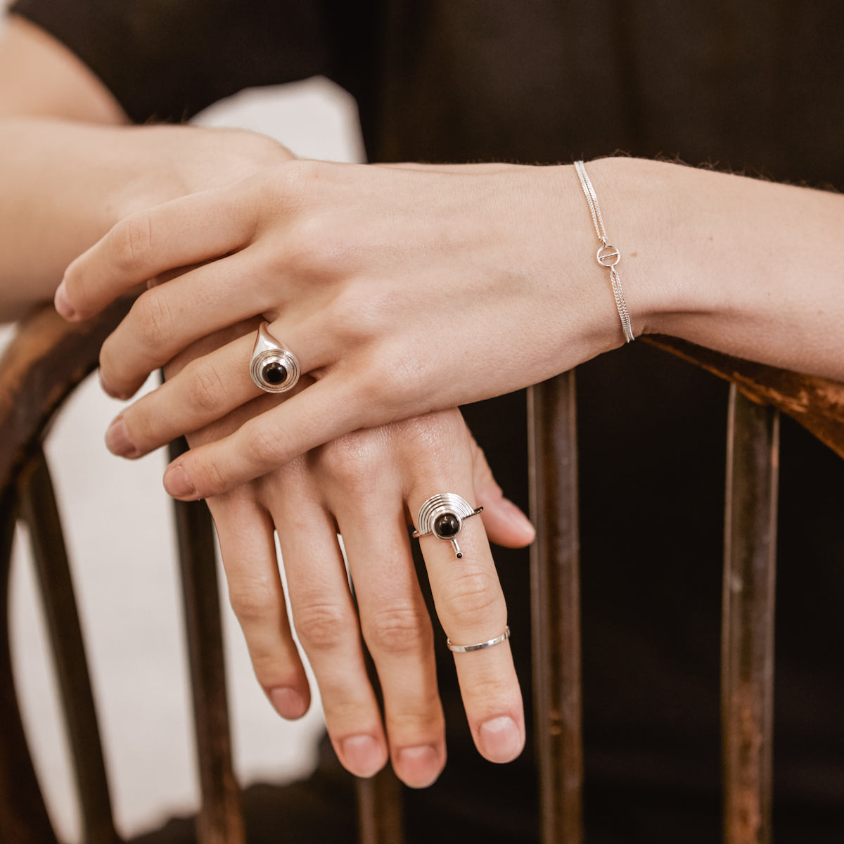Interstellar Ring Black Onyx Silver