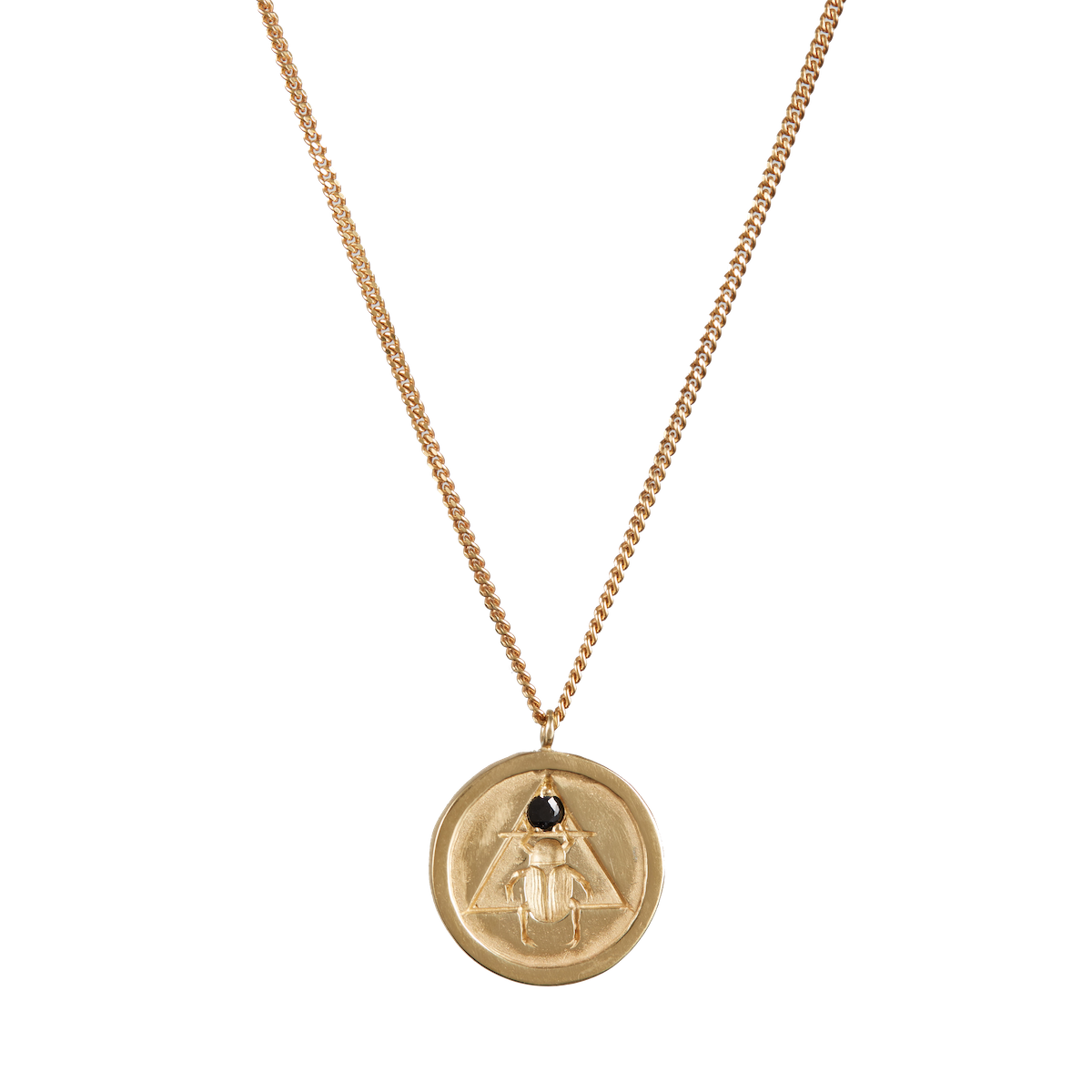 Scarab Coin Necklace Gold
