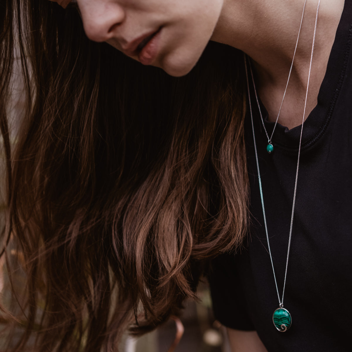 Atlantis Malachite Mini Necklace Gold