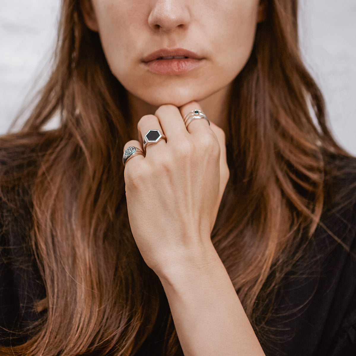 Varro Onyx Ring Silver