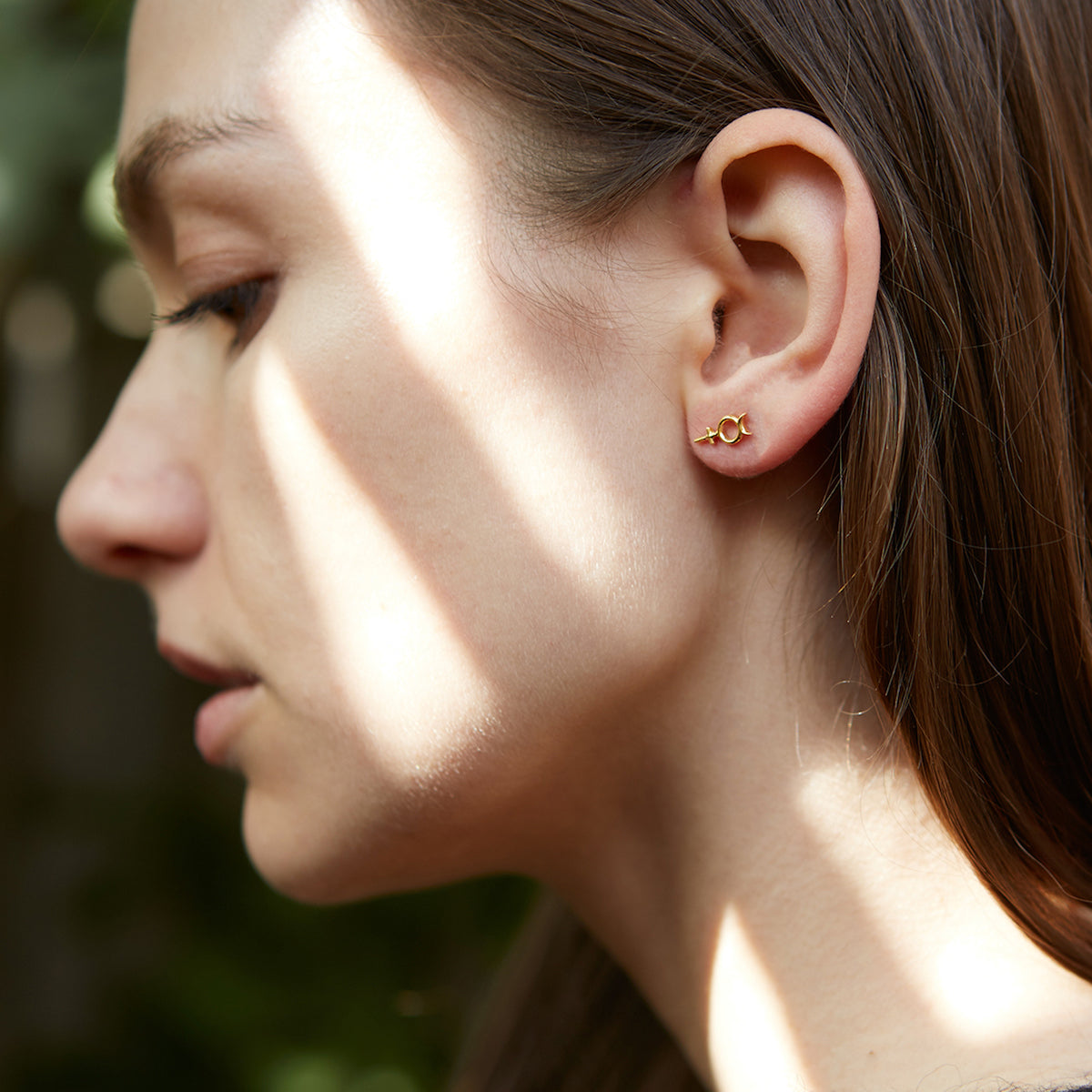 Tria Prima Stud Earrings Gold Vermeil