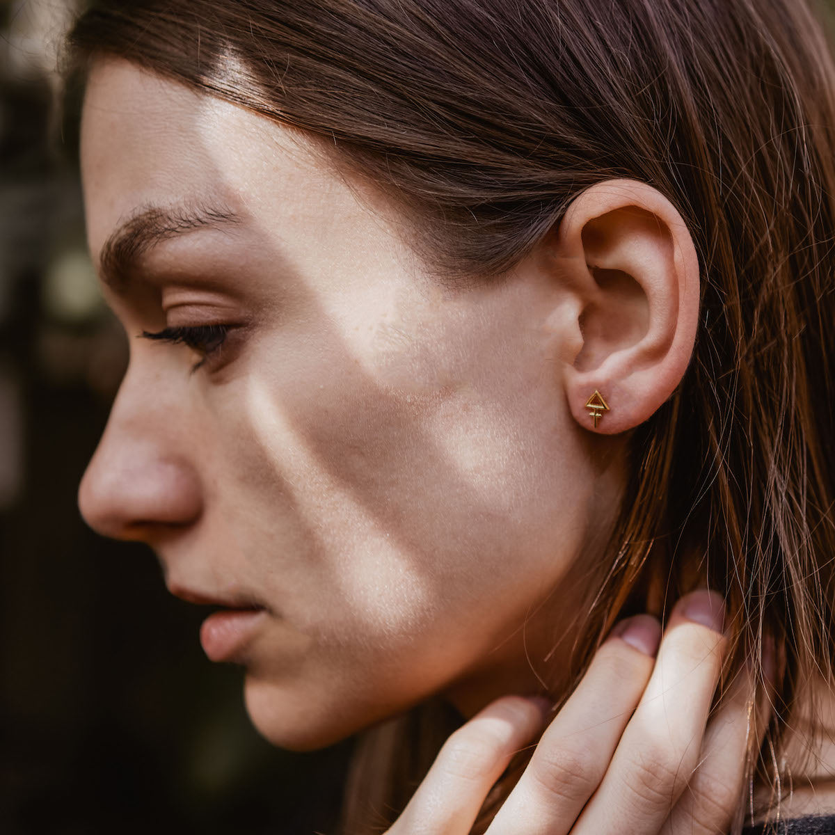 Tria Prima Stud Earrings Gold Vermeil