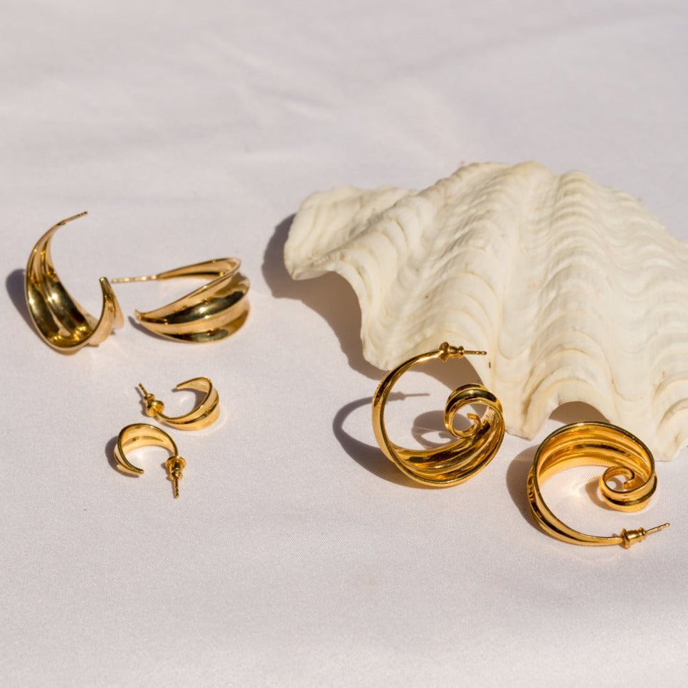 Athena Mini Hoop Earrings Gold