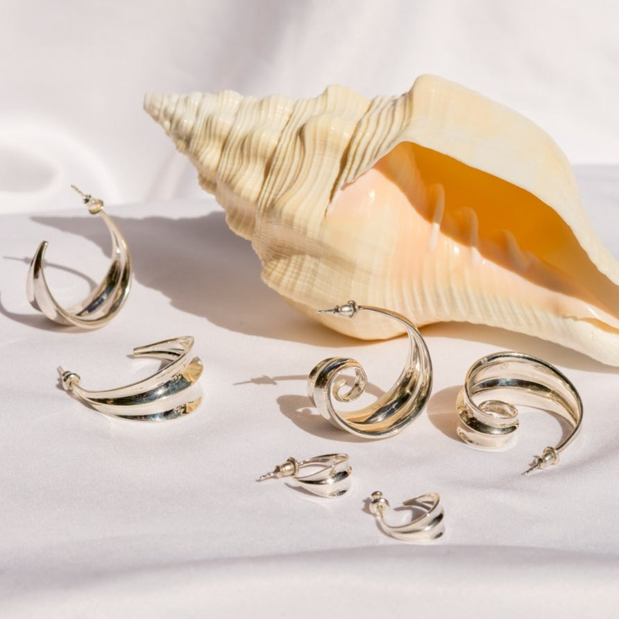 Athena Mini Hoop Earrings Silver