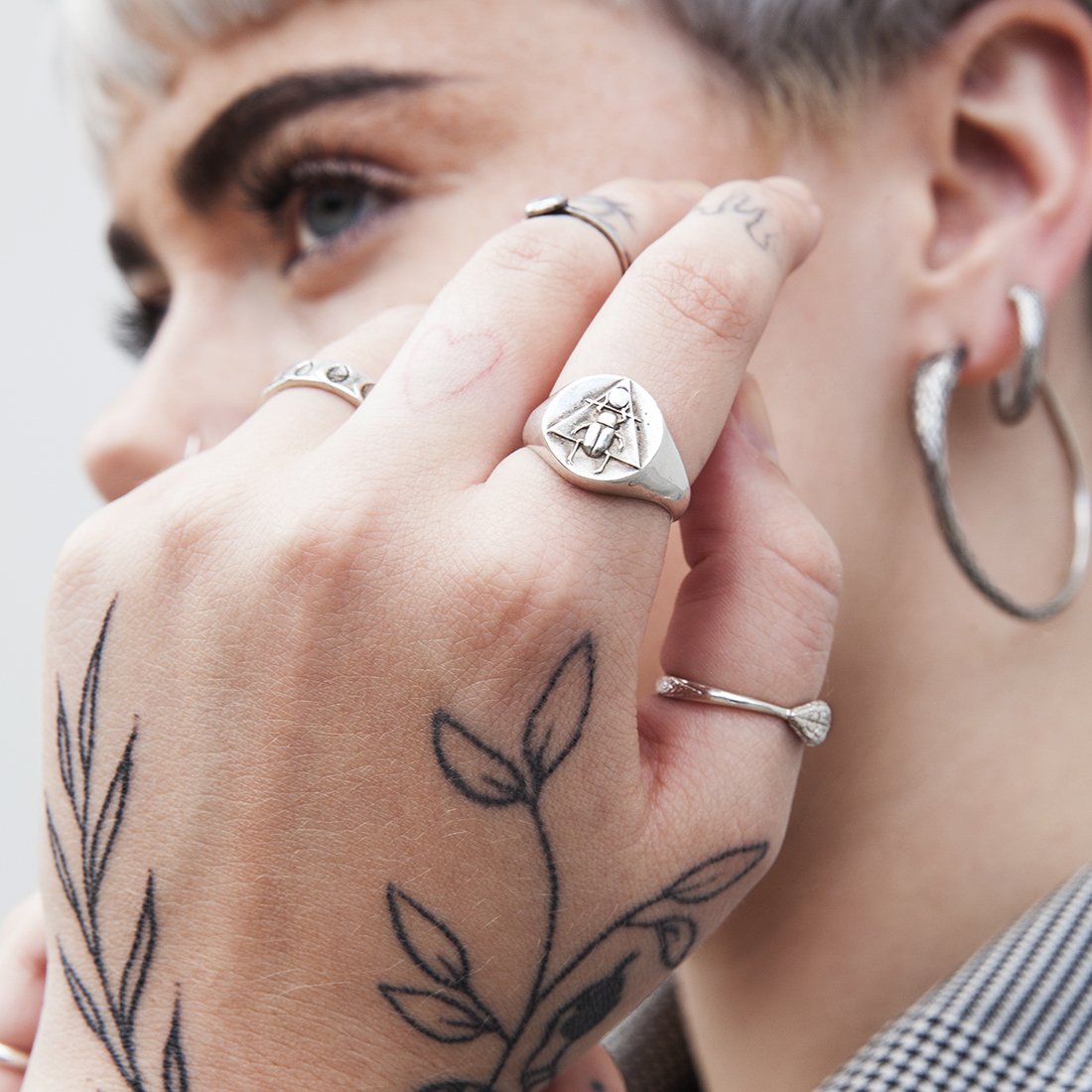 Scarab Signet Ring Silver