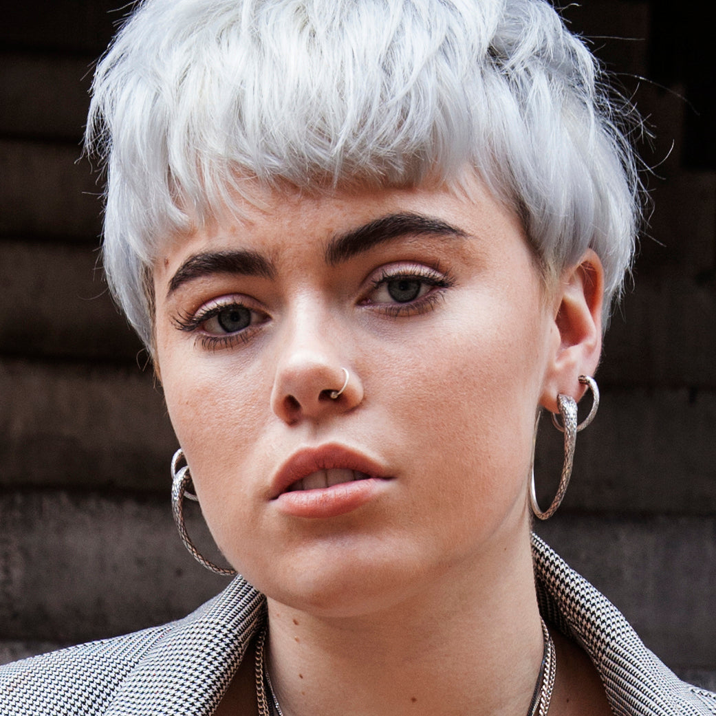 Ouroboros Snake Hoops Large Silver