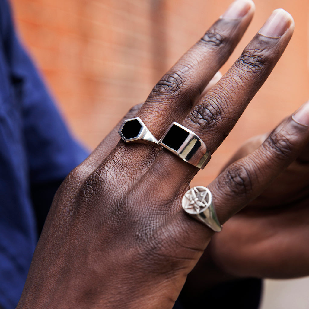 Varro Onyx Ring Silver