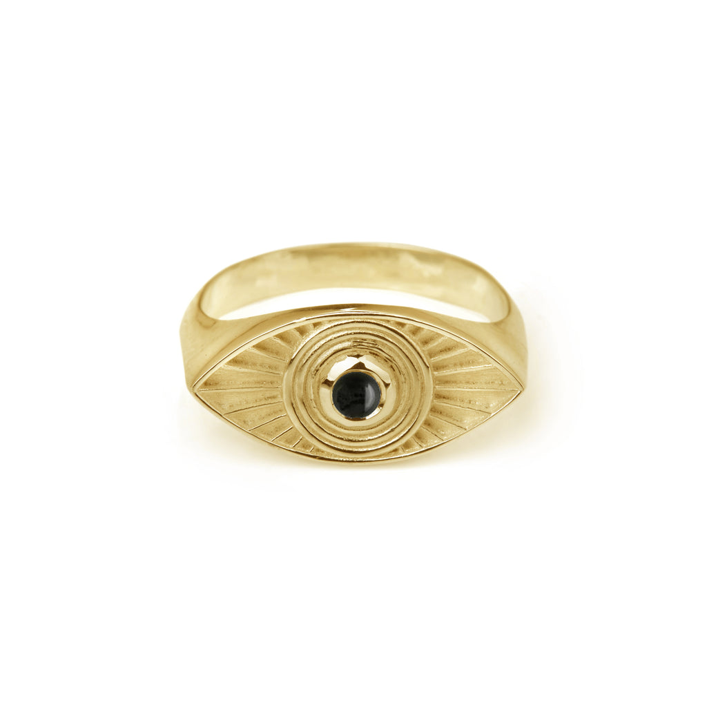 Rays Of Light Ring Gold - Black Onyx Rachel Entwistle