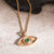 Rays of Light Necklace with Emerald Solid Gold