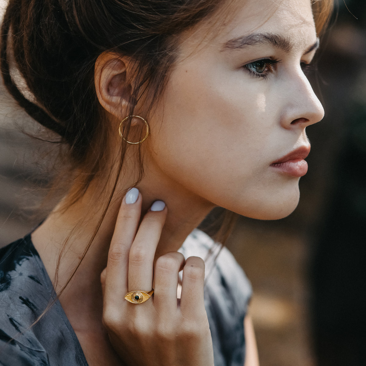 Rays Of Light Ring Gold - Black Onyx