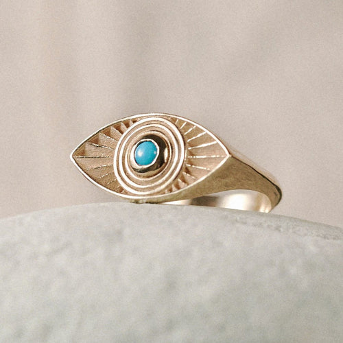 Rays Of Light Ring Turquoise Stone Solid Gold Rachel Entwistle