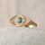 Rays Of Light Ring with Turquoise Stone Solid Gold - Size L