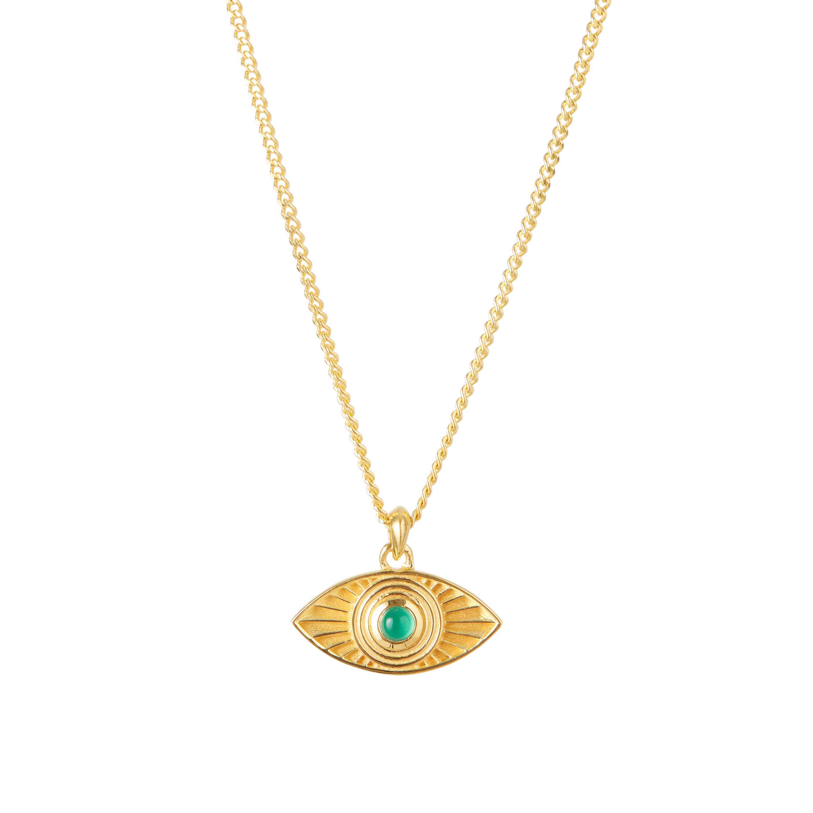 Rays of Light Pendant Gold - Green Onyx