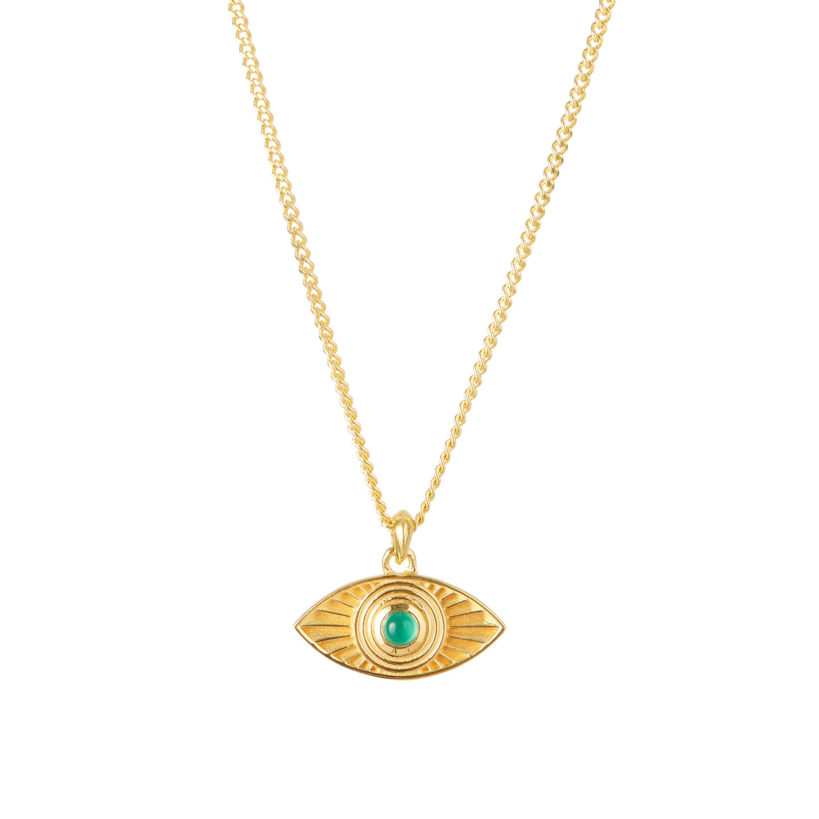Rays of Light Necklace Green Onyx Gold
