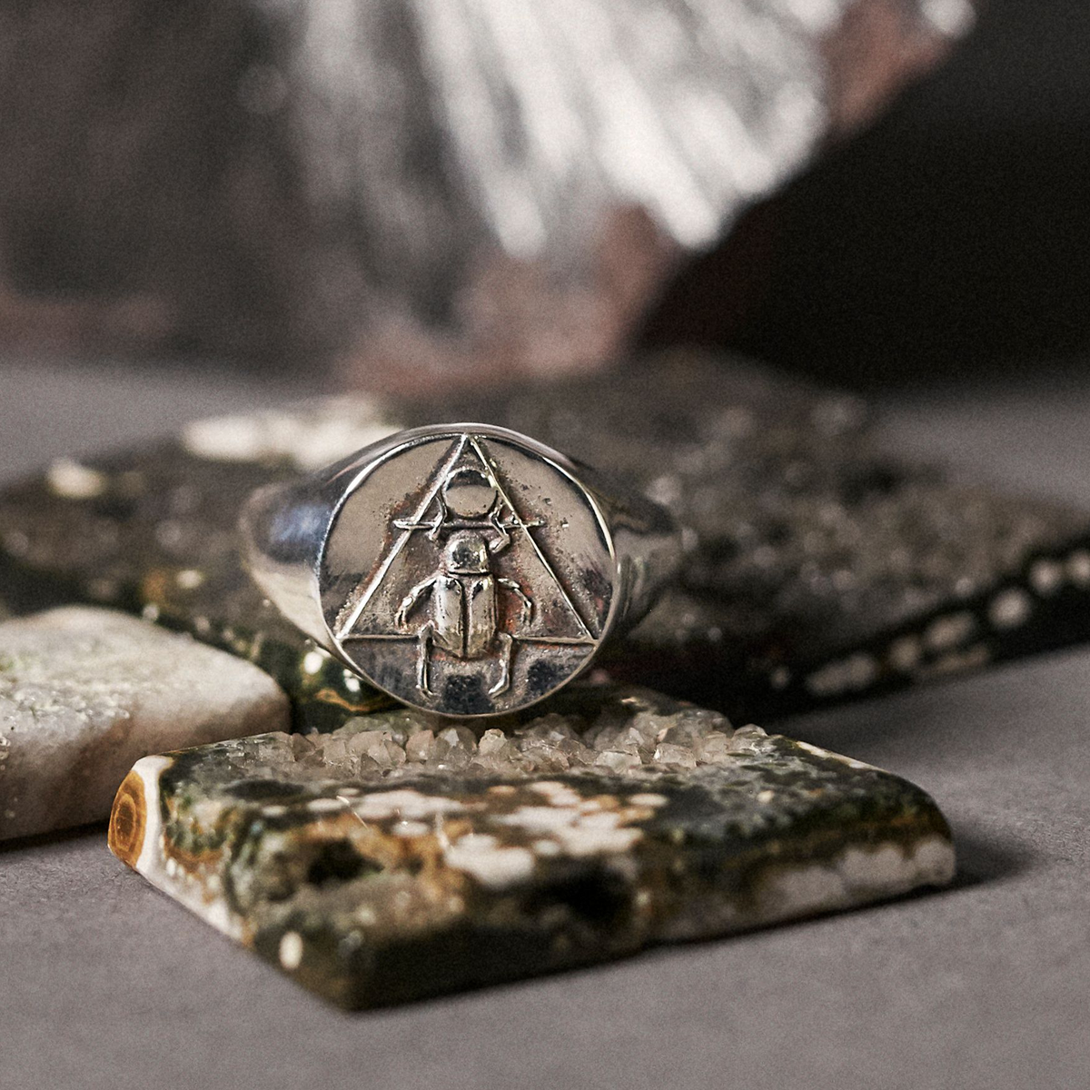 Scarab Signet Ring Silver