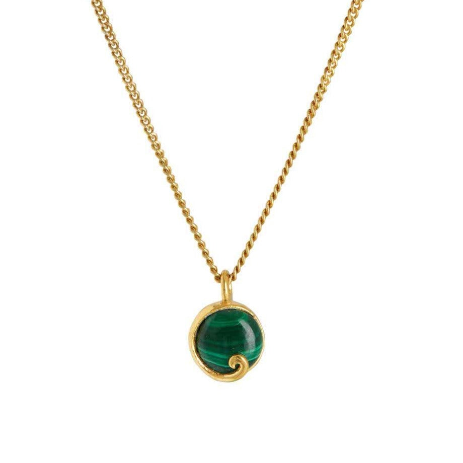 Atlantis Malachite Mini Necklace Gold