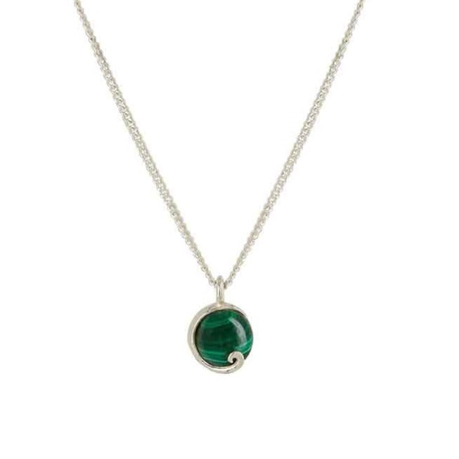 Atlantis Malachite Mini Necklace Silver