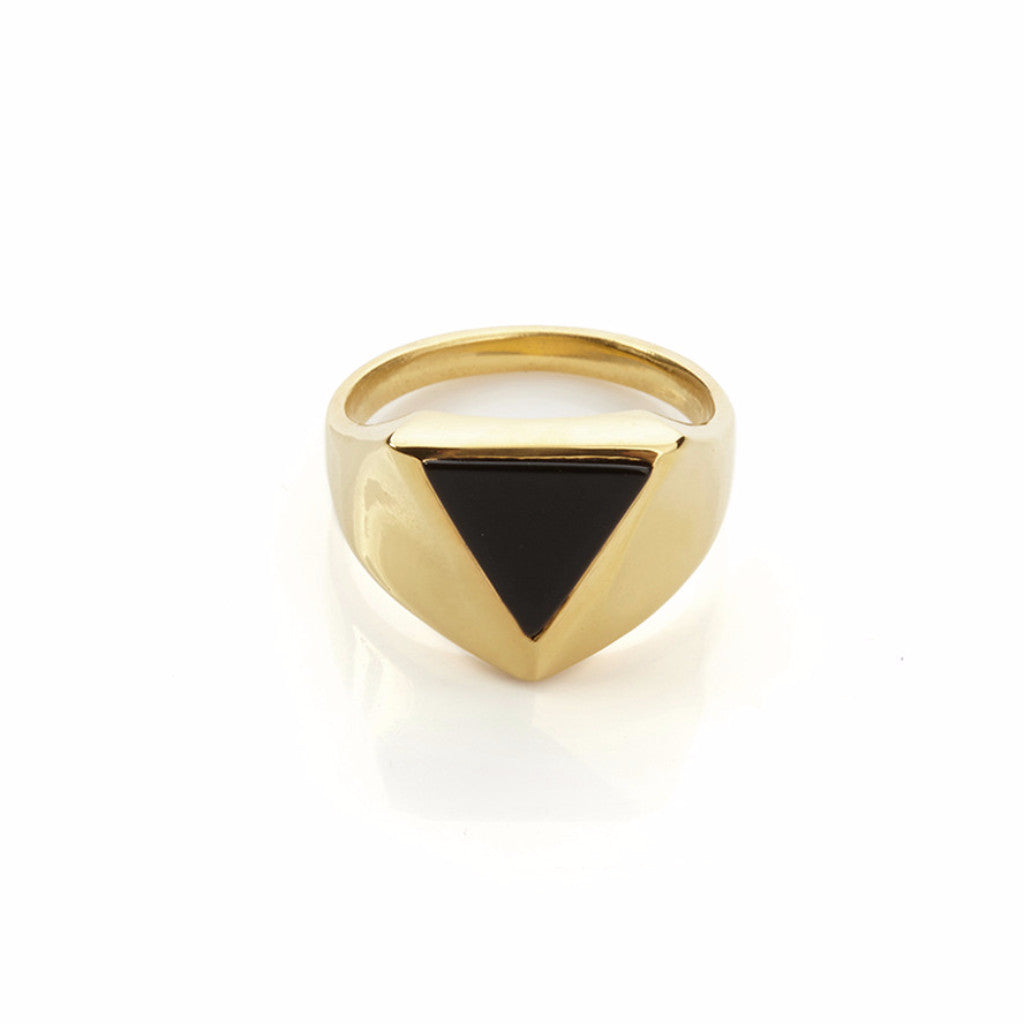 Pythagorus Onyx Ring Gold