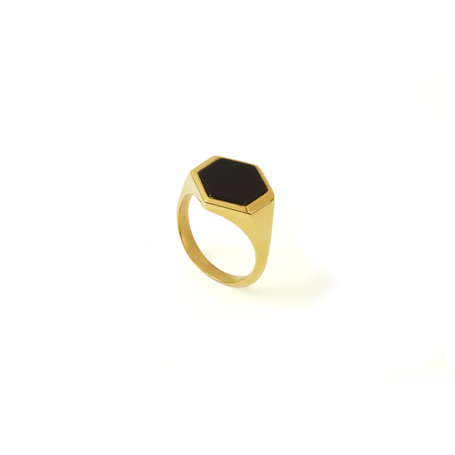 Varro Onyx Ring Gold