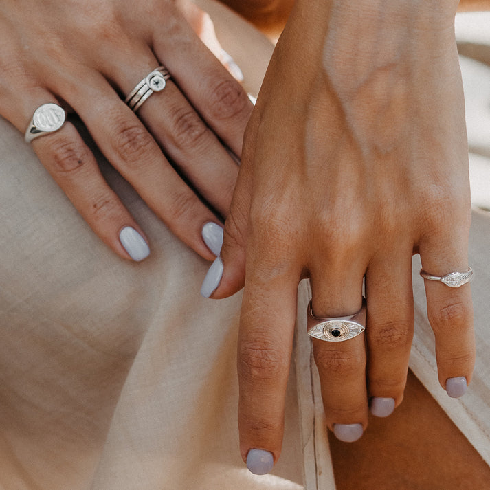 Rays Of Light Ring Silver- Black Onyx