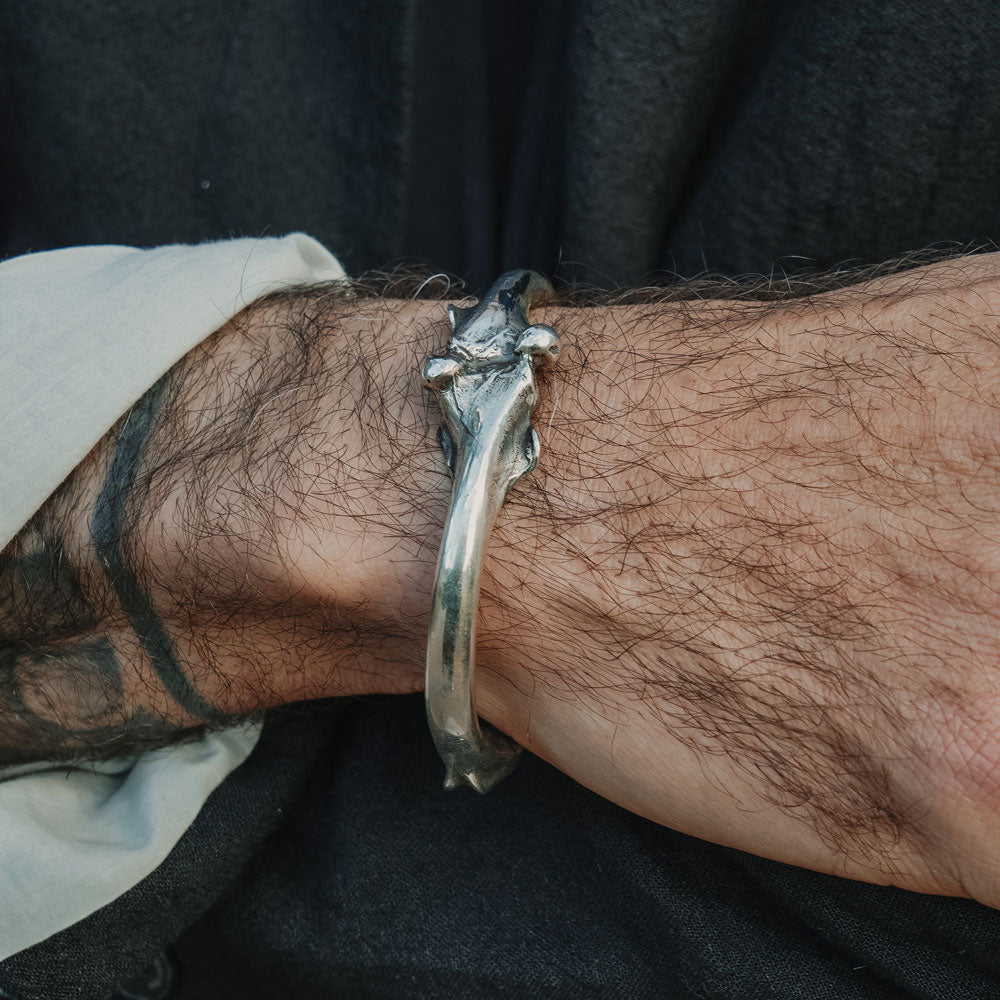 Large Bone Cuff Silver