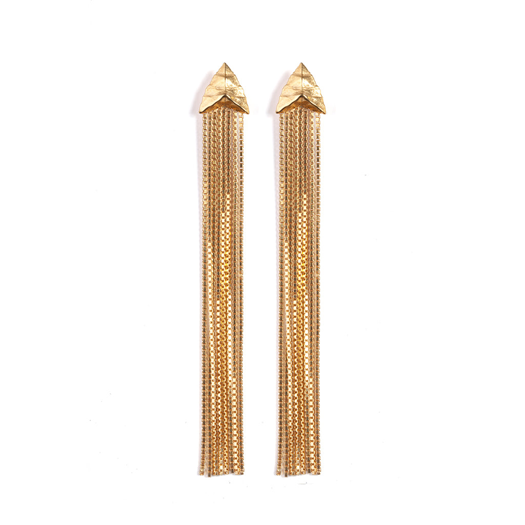 Modern Primitive Drape Chain Earrings Gold